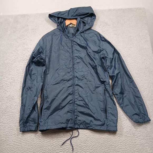 Vintage L.L. Bean Aspen Anorak Jacket Mens Large Blue Nylon Packable Hooded 90s - Picture 1 of 9